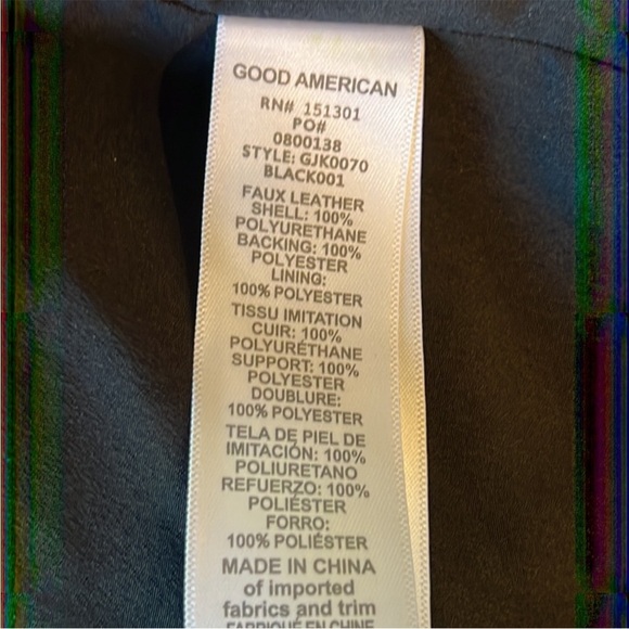 Good American Women's Black Faux Leather Blazer Jacket Size 4 - ( XL ) - Picture 13 of 14